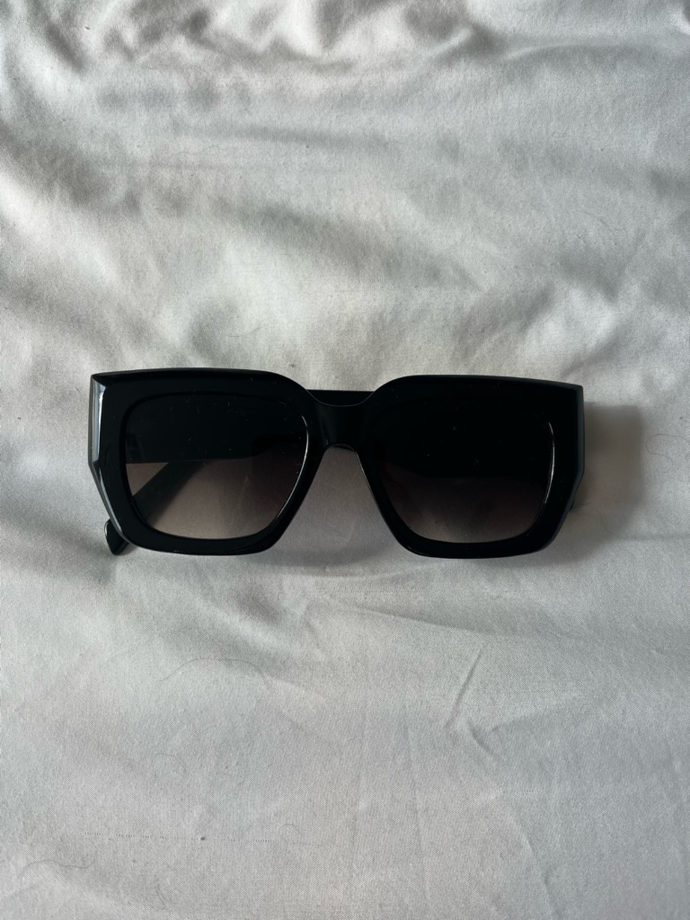 Black Oversized Square shape Sunglasses with gold detail